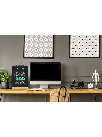 Securit 3-delige set: tafelschoolbord "Notes" met houten voet en krijtstift - (B)21 cm