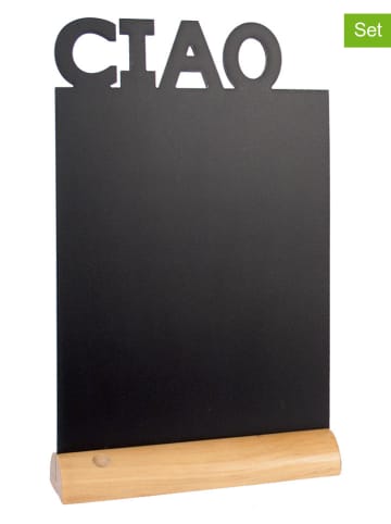 Securit 3tlg. Set: Tischkreidetafel "Ciao" - (B)21 x (H)34,5 x (T)6 cm