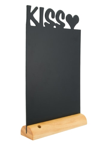 Securit 3-delige set: tafelschoolbord "Kiss" met houten voet en krijtstift - (B)21 cm