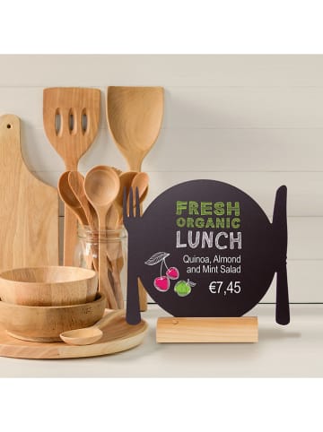 Securit 3tlg. Set: Tischkreidetafel "Plate" - (B)24 x (H)25,3 x (T)6 cm