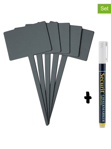 Securit 5-delige set: steekschoolbordjes "Rectangle" en krijtstift