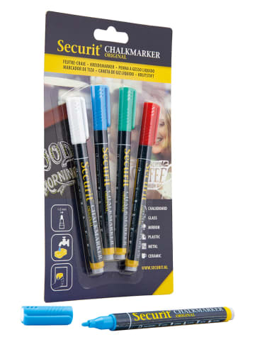 Securit Płynne markery kredowe (4 szt.) "Securit®" w różnych kolorach
