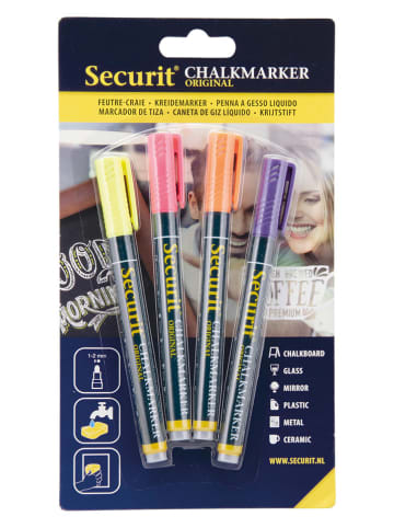 Securit Vloeibare krijtstiften "Securit®" meerkleurig - 4 stuks