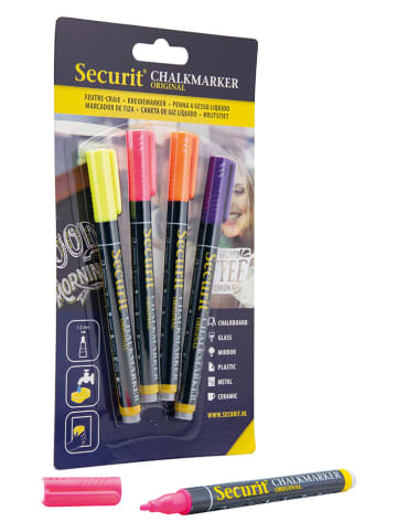 Securit Vloeibare krijtstiften "Securit®" meerkleurig - 4 stuks