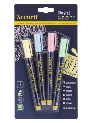 Securit Płynne markery kredowe (4 szt.) "Securit®" w różnych kolorach