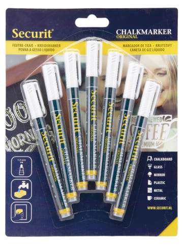 Securit Płynne markery kredowe (7 szt.) "Securit®" w kolorze białym
