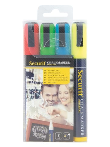 Securit Płynne markery kredowe (4 szt.) "Securit®" w różnych kolorach