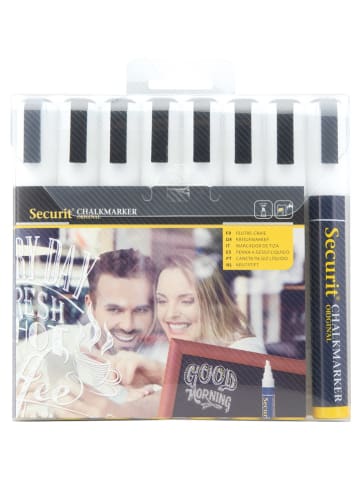 Securit Płynne markery kredowe (8 szt.) "Securit®" w kolorze białym