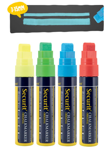 Securit Płynne markery kredowe (4 szt.) "Securit®" w różnych kolorach