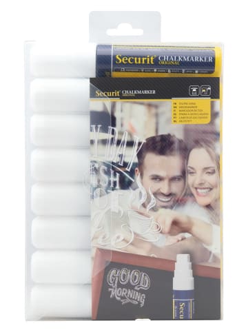 Securit Płynne markery kredowe (8 szt.) "Securit®" w kolorze białym