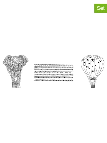 Securit 3-delige set: raamsjablonen "Kids" en krijtstiften - (B)29,7 x (H)42 cm