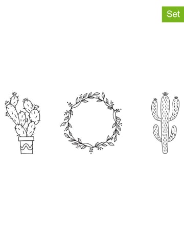 Securit 3tlg. Set: Fensterschablonen "Plants" und Kreidemarker - (B)29,7 x (H)42 cm