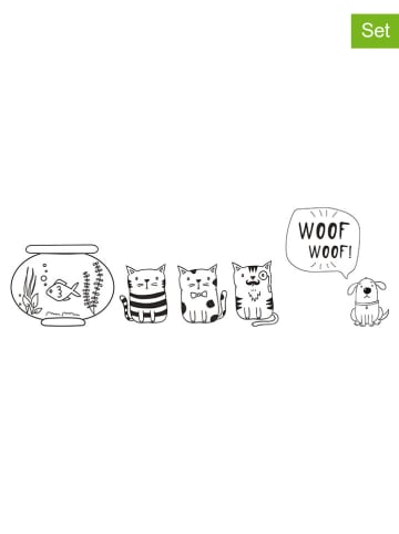 Securit 3tlg. Set: Fensterschablonen "Pets" und Kreidemarker - (B)29,7 x (H)42 cm