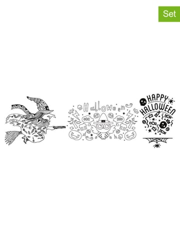 Securit 3tlg. Set: Fensterschablonen "Halloween" und Kreidemarker - (B)42 x (H)59,4 cm