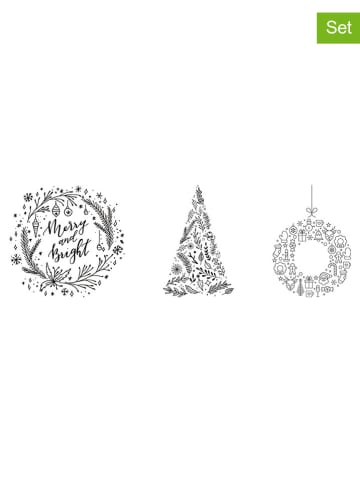 Securit 3tlg. Set: Fensterschablonen "Christmas" und Kreidemarker - (B)42 x (H)59,4 cm