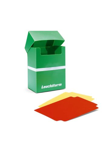 LEUCHTTURM1917 Pudełka (3 szt.) w kolorze zielonym na karty kolekcjonerskie - 7 x 9,2 x 4,5 cm