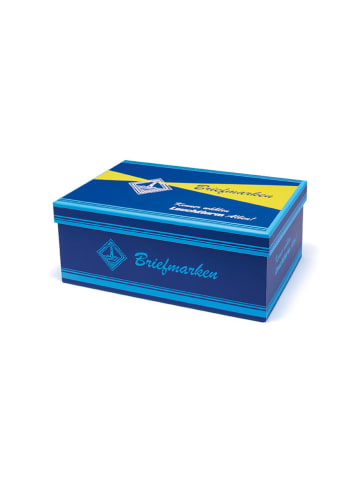 LEUCHTTURM1917 Briefmarkenkiste ''Retro'' in Blau - (B)30 x (H)12 x (T)20 cm 