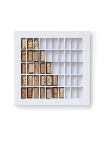 Leuchtturm Weinkorken-Sammelbox in Weiß - (B)39,5 x (H)3,8 x (T)33,8 cm