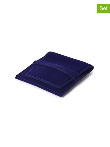 Leuchtturm 2-delige set: muntzakken blauw - (L)8 x (B)8 cm
