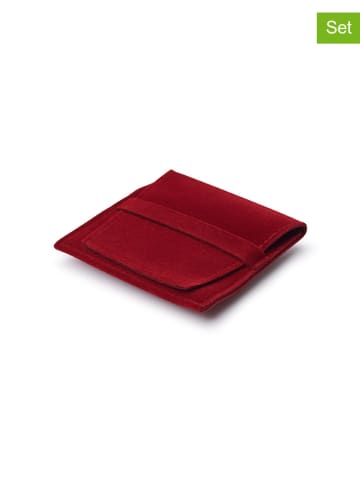 Leuchtturm 2-delige set: muntzakken rood - (L)8 x (B)8 cm