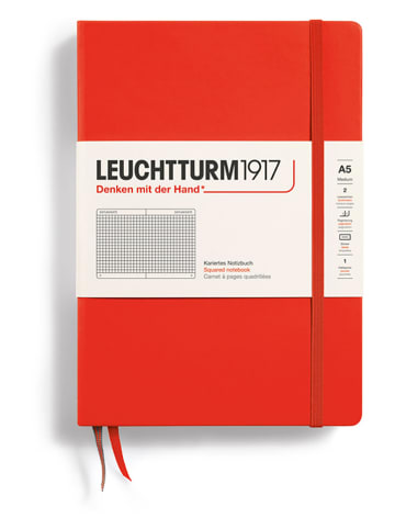 LEUCHTTURM1917 Notatnik w kolorze czerwonym w kratkę - A5