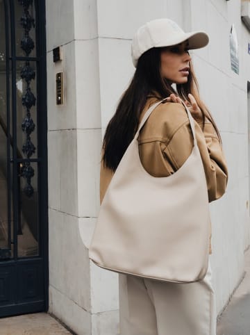 maison héritage PARIS Leder-Shopper "Kira" in Creme - (B)35 x (H)32 x (T)13 cm