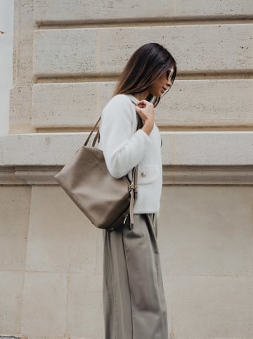 maison héritage PARIS Skórzana torebka "Toki" w kolorze beżowym - 34 x 18 x 12 cm