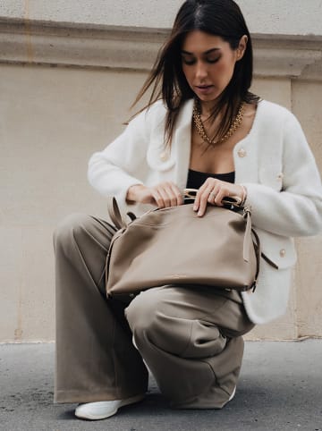 maison héritage PARIS Skórzana torebka "Toki" w kolorze beżowym - 34 x 18 x 12 cm