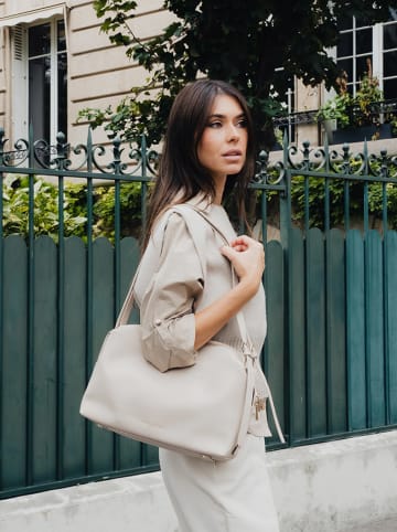 maison héritage PARIS Skórzana torebka "Toki" w kolorze kremowym - 34 x 18 x 12 cm