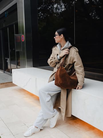 maison héritage PARIS Skórzana torebka "Saya" w kolorze jasnobrązowym - 57 x 31 x 7 cm