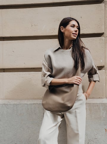 maison héritage PARIS Skórzana torebka "Rin" w kolorze kremowym - 40 x 33 x 2 cm