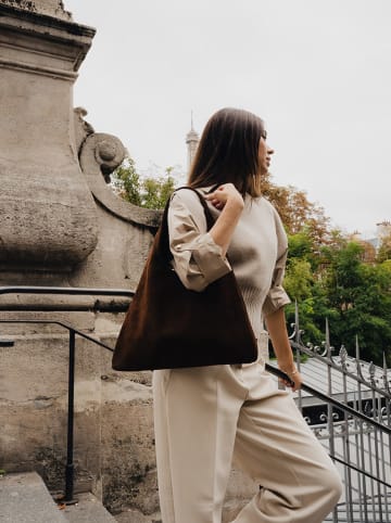 maison héritage PARIS Leder-Schultertasche "Maldives" in Hellbraun - (B)44 x (H)38.5cm