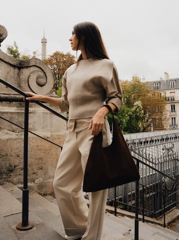 maison héritage PARIS Skórzana torebka "Maldives" w kolorze jasnobrązowym - 44 x 38,5 cm