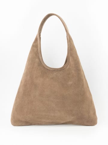 maison héritage PARIS Skórzana torebka "Maldives" w kolorze beżowym - 44 x 38,5 cm