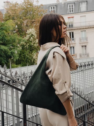 maison héritage PARIS Leder-Schultertasche "Maldives" in Grün - (B)44 x (H)38.5cm