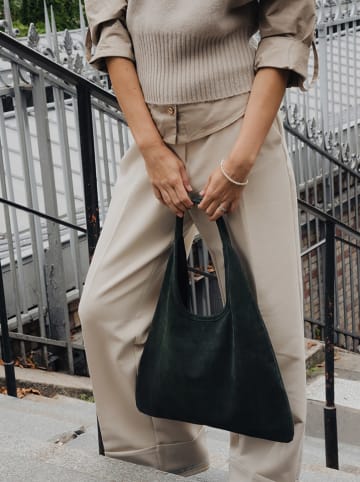 maison héritage PARIS Leder-Schultertasche "Maldives" in Grün - (B)44 x (H)38.5cm