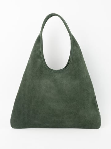 maison héritage PARIS Skórzana torebka "Maldives" w kolorze zielonym - 44 x 38,5 cm