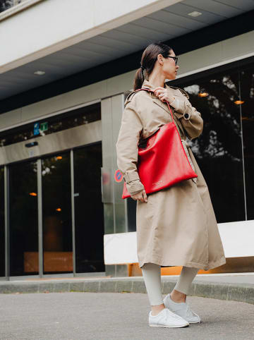 maison héritage PARIS Leder-Shopper "Ori" in Rot - (B)45 x (H)35 cm 