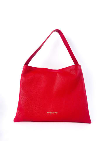 maison héritage PARIS Skórzany shopper bag "Ori" w kolorze czerwonym - 45 x 35 cm