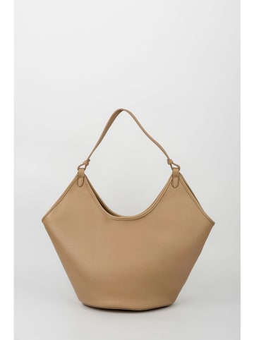 maison héritage PARIS Leder-Shopper "Cedro" in Beige - (B)52 x (H)36 x (T)21 cm