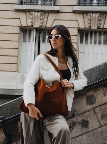 maison héritage PARIS Skórzany shopper bag "Ori" w kolorze karmelowym - 45 x 35 cm