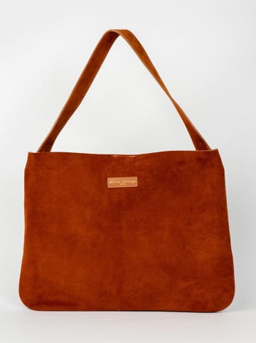 maison héritage PARIS Skórzany shopper bag "Ori" w kolorze karmelowym - 45 x 35 cm