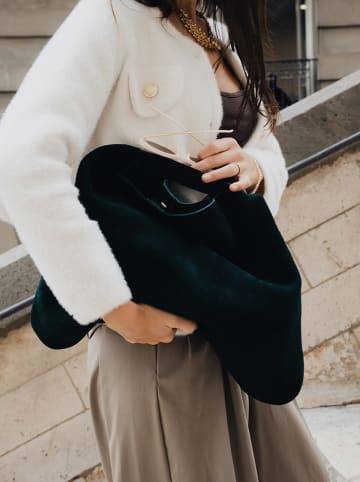 maison héritage PARIS Leder-Shopper "Ori" in Grün - (B)45 x (H)35 cm 