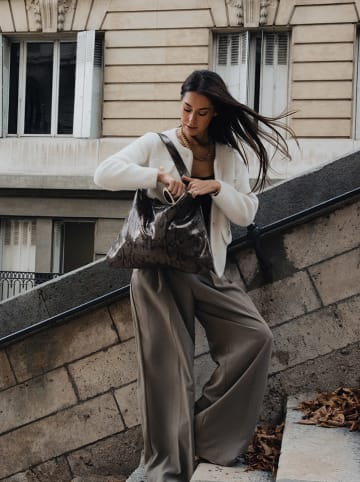 maison héritage PARIS Leder-Shopper "Ori" in Hellbraun- (B)45 x (H)35 cm 