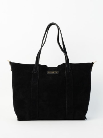 maison héritage PARIS Skórzany shopper bag "Naya" w kolorze czarnym - 41 x 30 x 10 cm