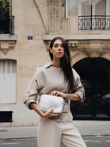 maison héritage PARIS Leder-Umhängetasche "Arata" in Weiß - (B)22 x (H)8.5 x (T)28 cm