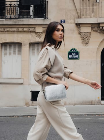 maison héritage PARIS Leder-Umhängetasche "Arata" in Weiß - (B)22 x (H)8.5 x (T)28 cm