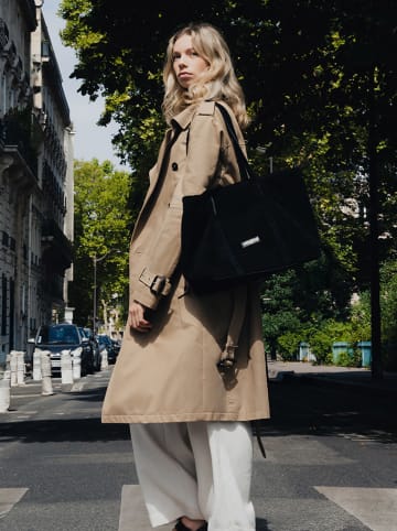 maison héritage PARIS Skórzany shopper bag "Rise" w kolorze czarnym - 52 x 31 cm