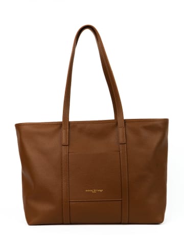 maison héritage PARIS Skórzany shopper bag "Rise" w kolorze jasnobrązowym - 52 x 31 cm