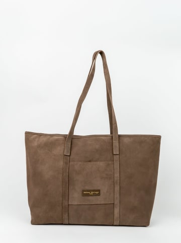 maison héritage PARIS Leren shopper "Rise" bruin - (B)52 x (H)31 cm